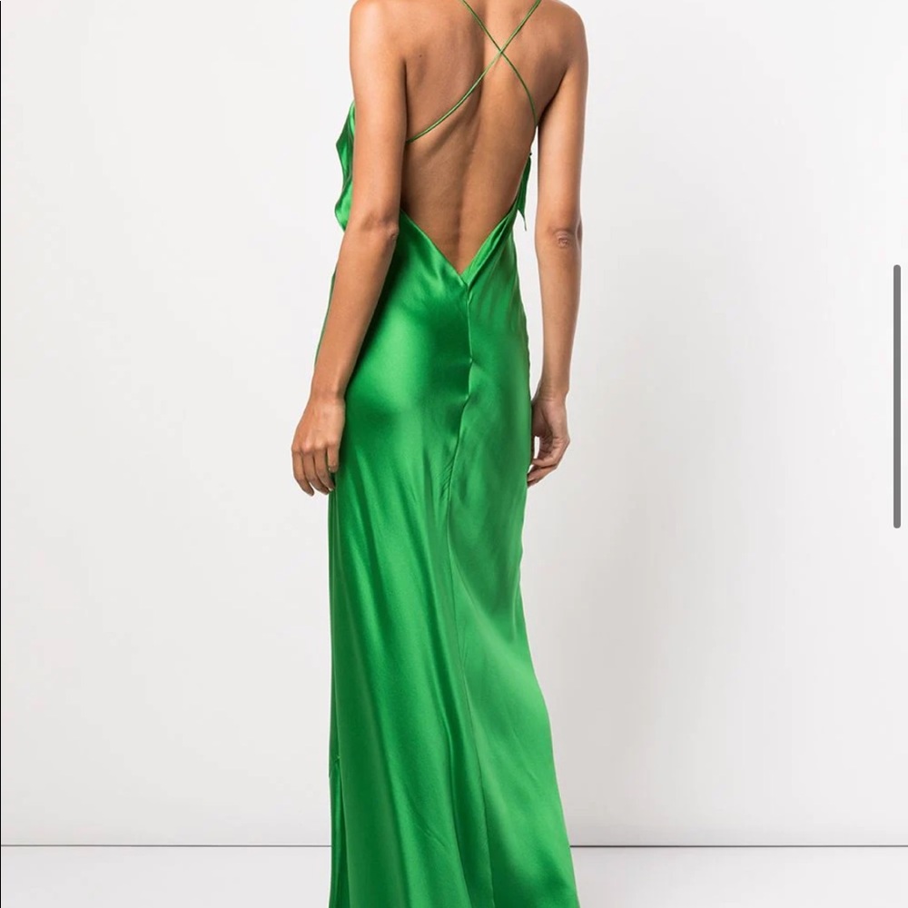 Michelle Mason Ruffle Bias Cut Silk Gown